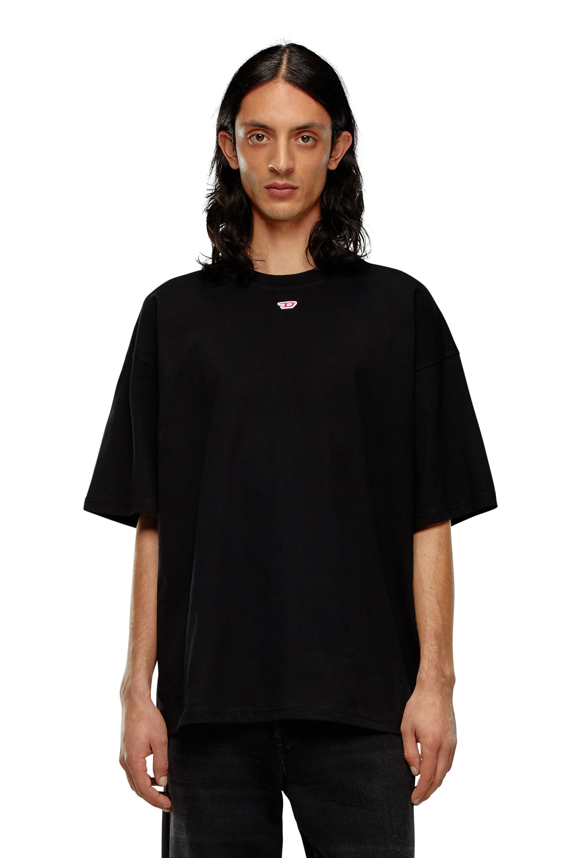 Diesel - T-BOXT-D, Unisex's T-shirt with embroidered D patch in Black - 3